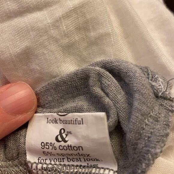 Ampersand Avenue Top Tunic Womens XL Gray Floral Crew Stretch Cottage - Picture 10 of 11